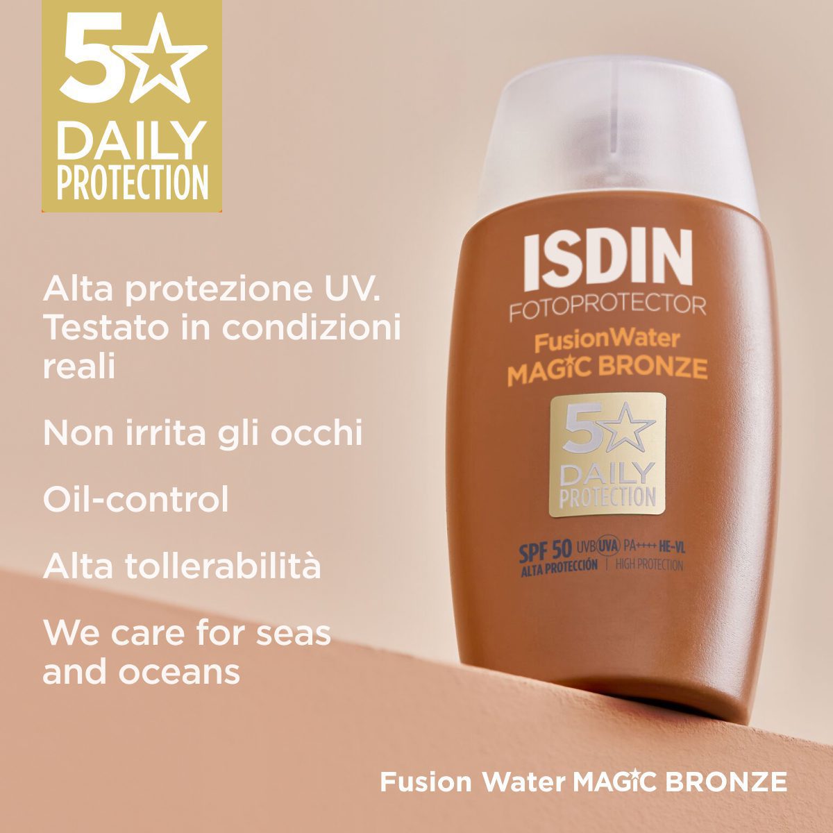 ضد آفتاب فیوژن واتر مجیک برونز ایزدین 50 میل FusionWater Magic Bronze ISDIN