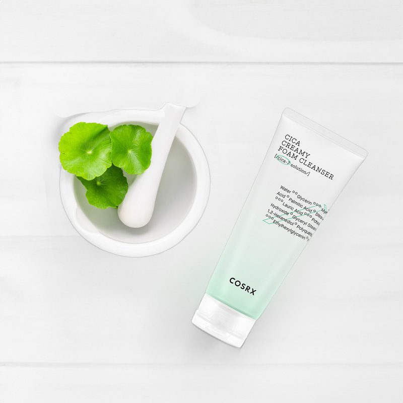 فوم شوینده کرمی ترمیم کننده و تسکین دهنده سیکا کوزارکس COSRX Pure Fit Cica Creamy Foam Cleanser