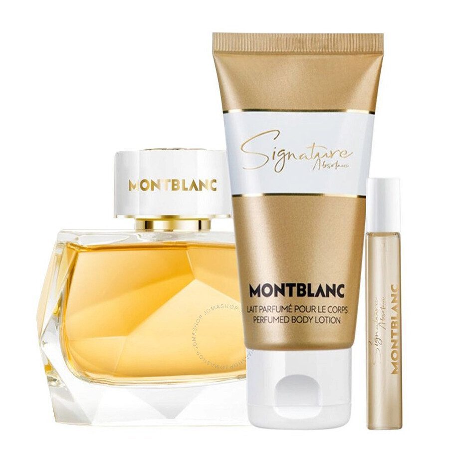 ست هدیه ادکلن زنانه مون بلان سیگنچر آبسولو (عطر 90 میل و 7.5 میل ، بادی لوشن 100 میل)  MONT BLANC SIGINATURE ABSOLU FOR WOMEN