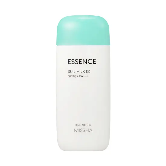 کرم ضدافتاب ضدآب شیری میشا مدل اسنس 70 میل Missha All Around Safe Block Essence Sun Milk SPF50