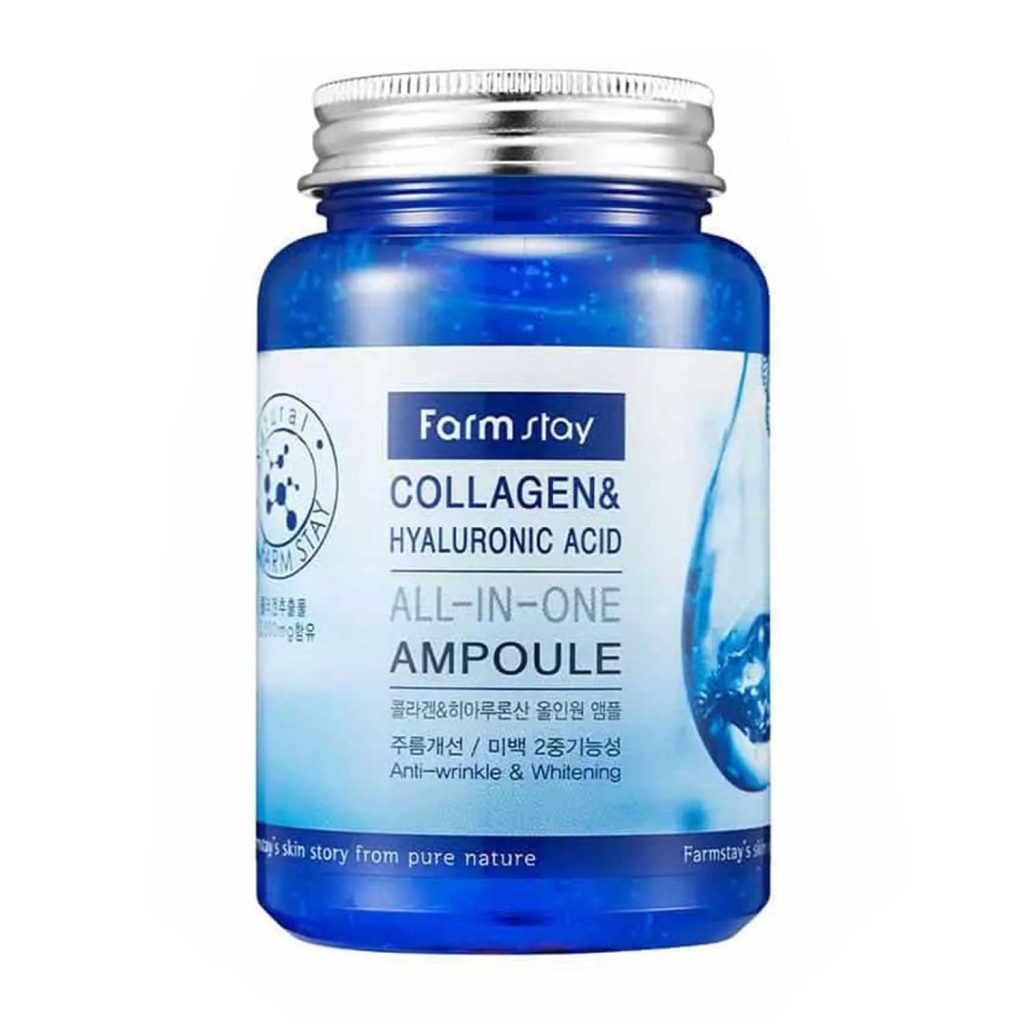 آمپول کلاژن و هیالورانیک اسید فارم استی Farm Stay Collagen &amp; Hyaluronic Acid All In One Ampoule 250ml