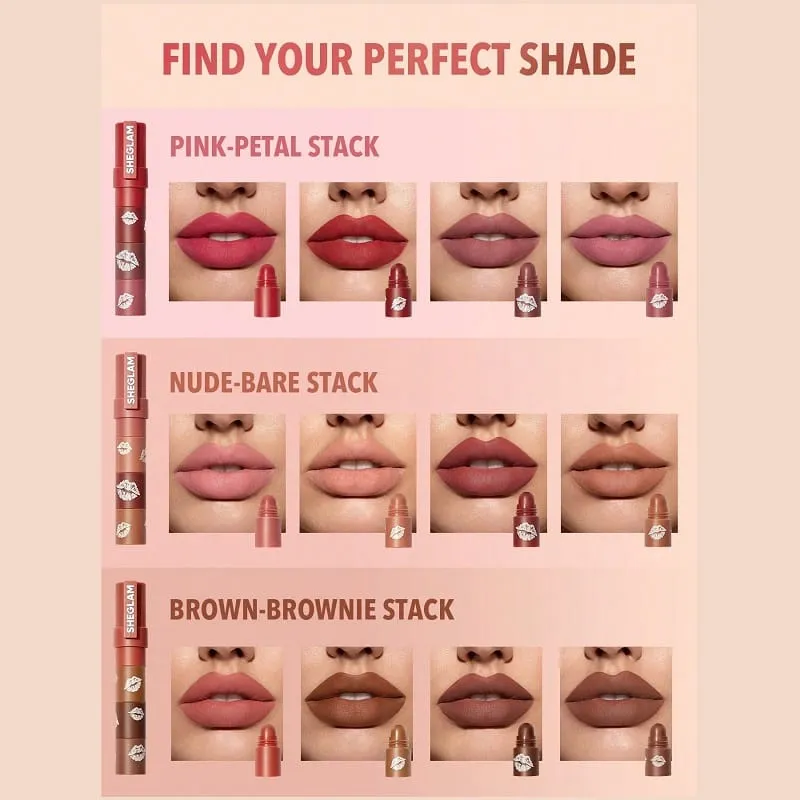 رژ لب مگا لیپ استیک شیگلم 4 طبقه Sheglam Mega Lip Stacks