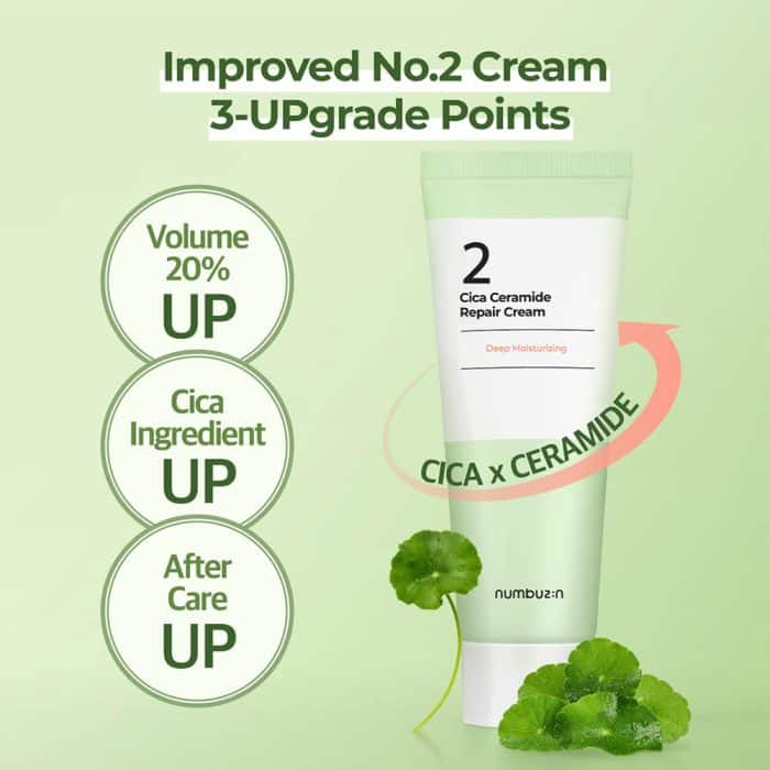 کرم ترمیم کننده و تقویت کننده سیکا سراماید شماره 2 نامبوزین 60 میل NUMBUZIN No. 2 Cica Ceramide Repair Cream