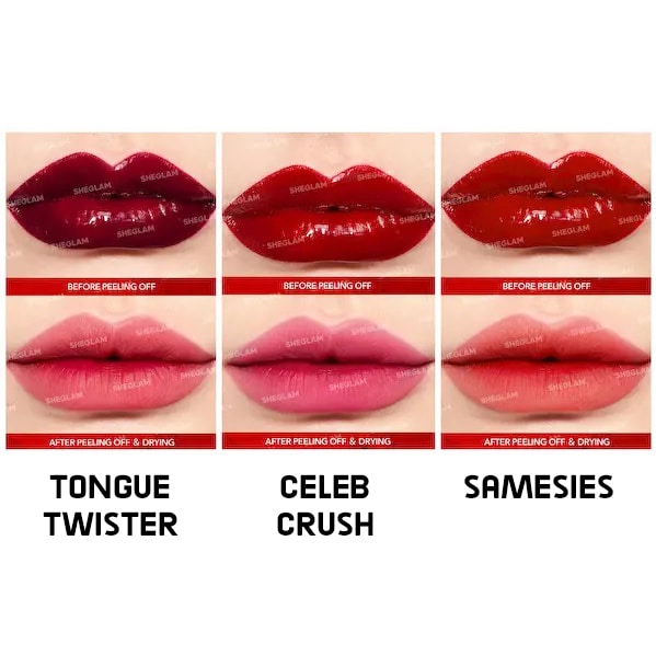 تینت لب پیل آف ژله ای شیگلم در 3 مدل Sheglam Peel Talk Lip Tint Teinture A Levres Peel Talk