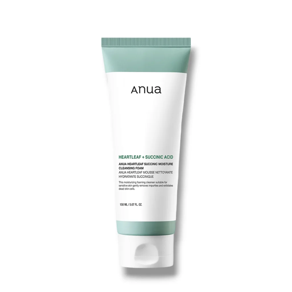 فوم پاک کننده سوکسینیک اسید آنوا ANUA Heartleaf Succinic Moisture Cleansing Foam (150 ml)