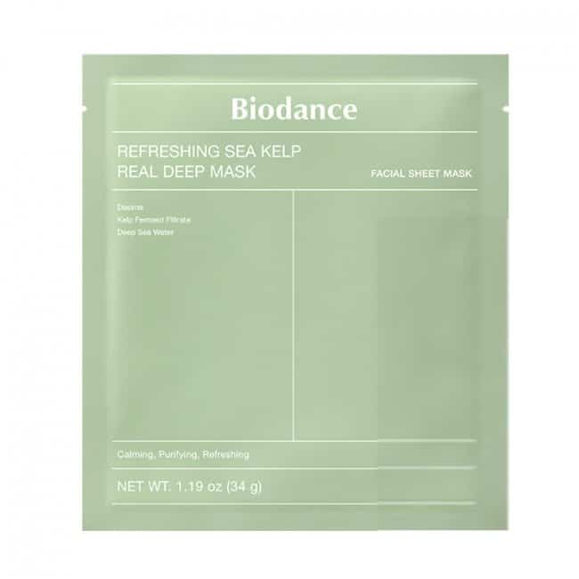 ماسک جلبک دریایی بایودنس (جدا شده از پک) تسکین دهنده و کنترل چربی پوست BIODANCE Refreshing Sea kelp Real Deep Mask