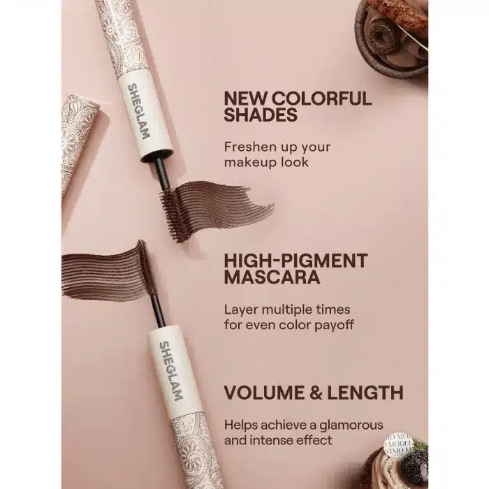 ریمل دو سر شیگلم رنگ قهوه ای SHEGLAM ALL-IN-ONE VOLUME & LENGTH MASCARA – WATERPROOF MACCHIATO – 4 g × 2