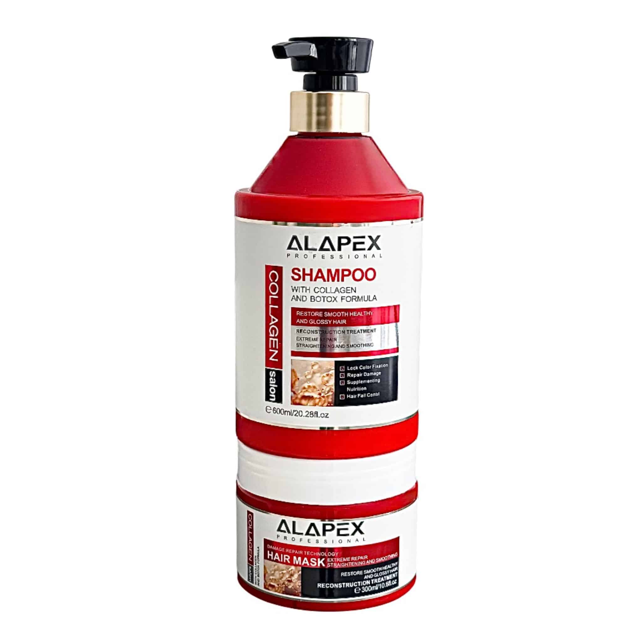 شامپو و ماسک موی حرفه‌ای با فرمول کلاژن و بوتاکس آلاپکس Professionnal Shampoo Hair Mask With Collagen And Botox