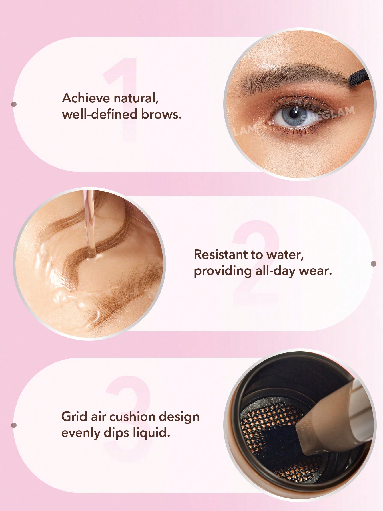 هاشور ابرو شیگلم 8 رنگ متنوع SHEGLAM Brow-Fection Angled Brush & Dip