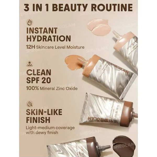 تینت پوست شیگلم حاوی spf20 Sheglam Dew & Done Skin Tint with SPF20 در رنگبندی مختلف