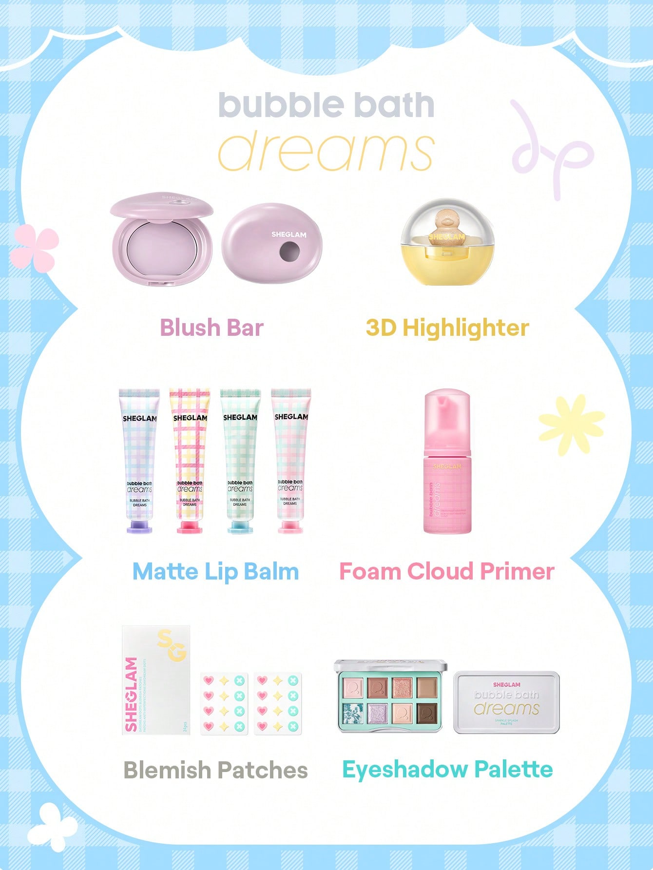 کالکشن بابل بث دریمز شیگلم – Bubble bath dreams full collection set sheglam