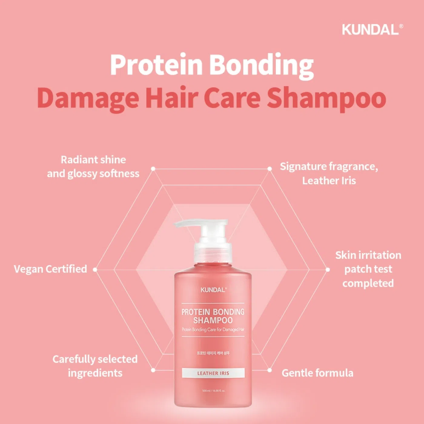 شامپو باندینگ پروتئین کوندال 500 میل Kundal Protein Bonding 500ml LEATHER IRIS