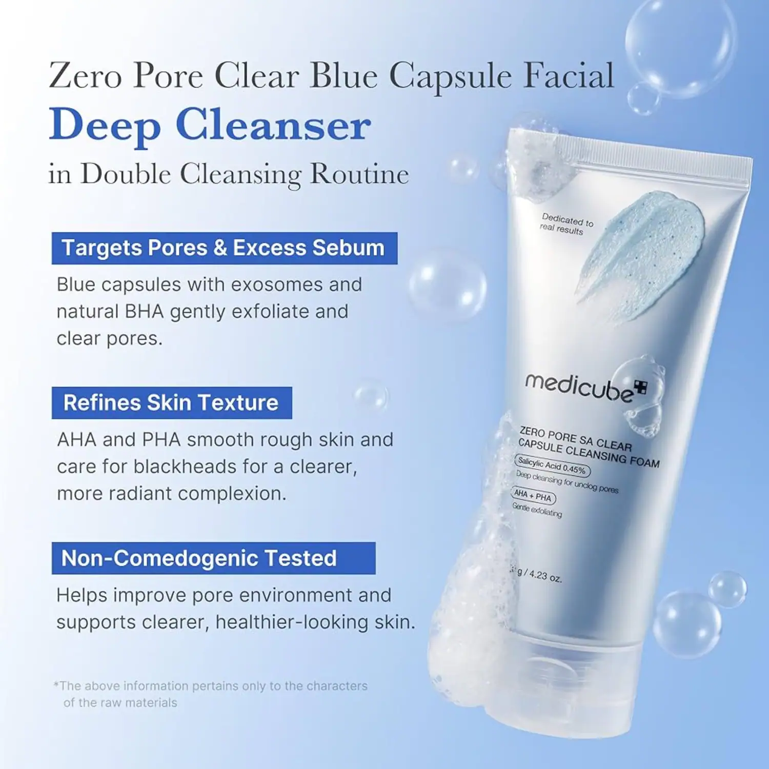 فوم شوینده کپسولی سالیسیلیک اسید مدی کیوب 120 گرم Medicube Zero Pore SA Clear Capsule Cleansing Foam