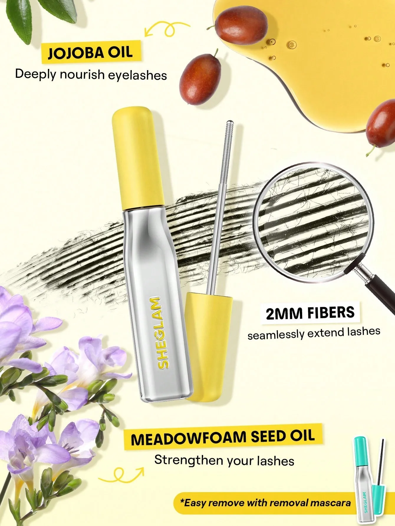 ریمل فرکننده مژه آیرون لایت شیگلم زرد SHEGLAM