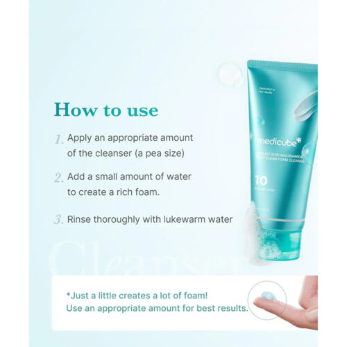 فوم شست و شو عمیق آزلائیک اسید و نیاسینامید مدی کیوب حجم 120 گرم Medicube Azelaic Acid Niacinamide Deep Clean Foam Cleanser