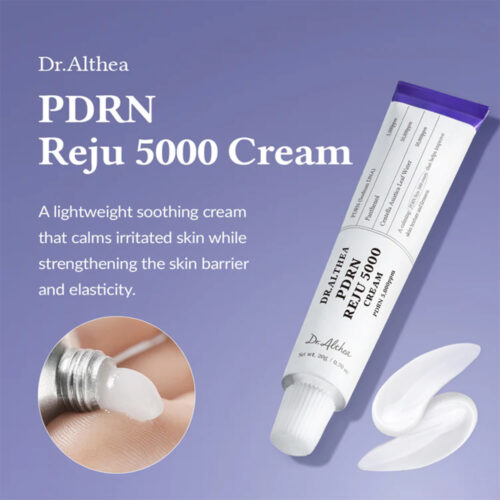 کرم PDRN دکتر آلتیا تسکین دهنده، بازسازی کننده و جوانساز پوست حجم 20 گرم Dr.Althea PDRN Reju 5000 Cream