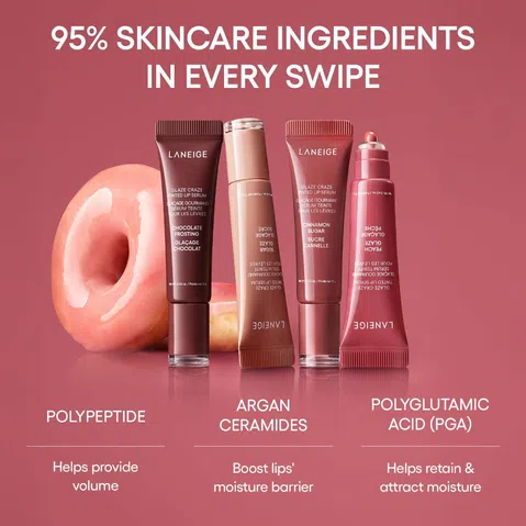 تینت سرمی لب پلی پپتیدی Glaze Craze لانیژ در رنگ بندی Glaze Craze Tinted Polypeptide Lip Serum