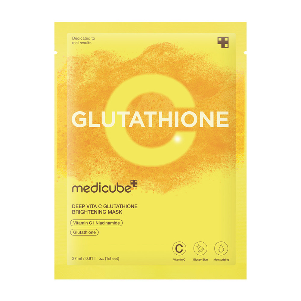 ماسک ورقه ای روشن کننده ویتامین سی و گلوتاتیون مدی کیوب Medicube Deep Vita C Glutathione Brightening Maskحجم 27 میل