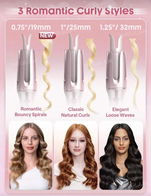 دستگاه فر کننده مو شیگلم مدل SHEGLAM Cupid’s Charm One-Touch Instant Curler 19mm
