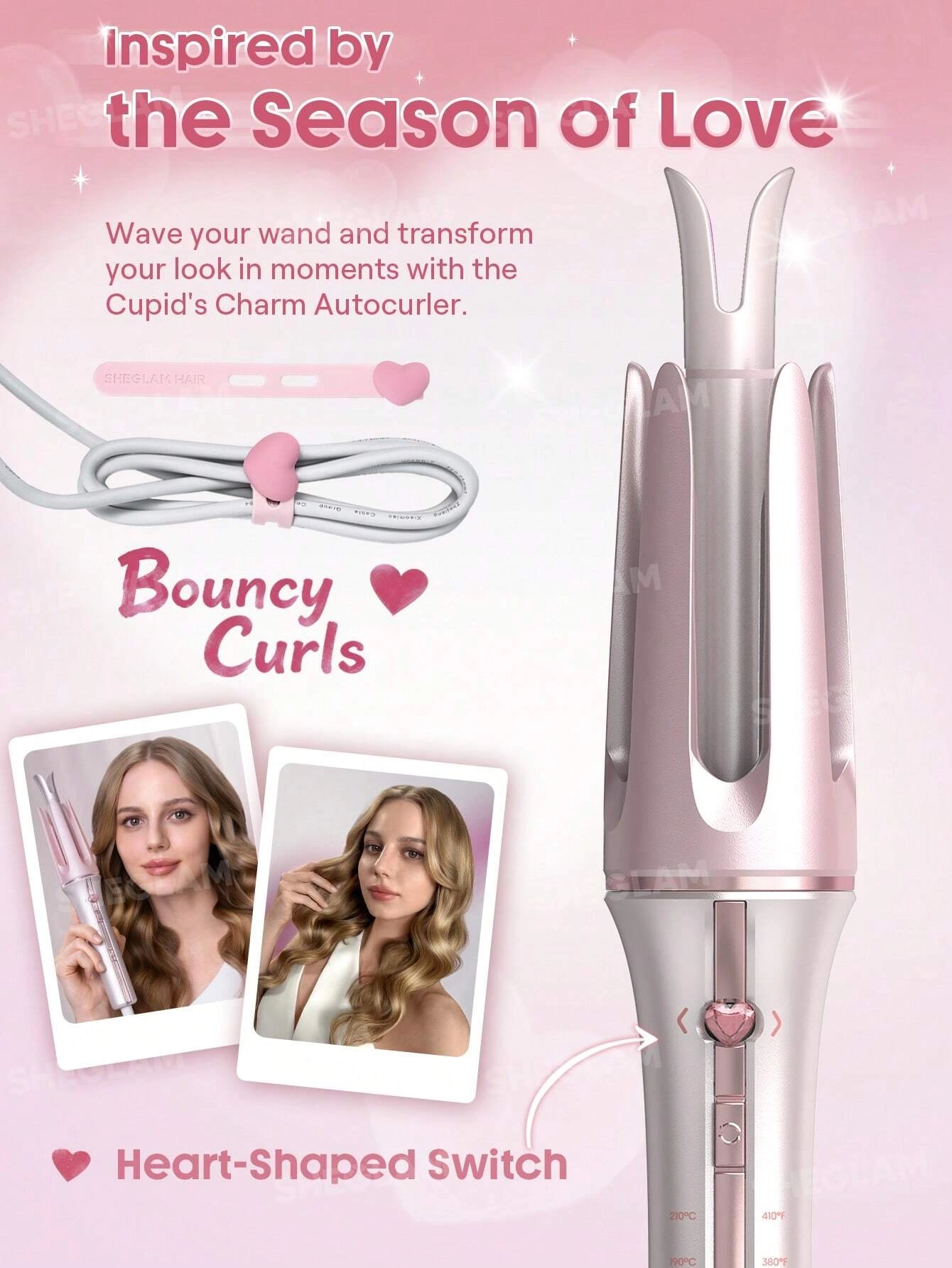 دستگاه فر کننده مو شیگلم مدل SHEGLAM Cupid’s Charm One-Touch Instant Curler 19mm
