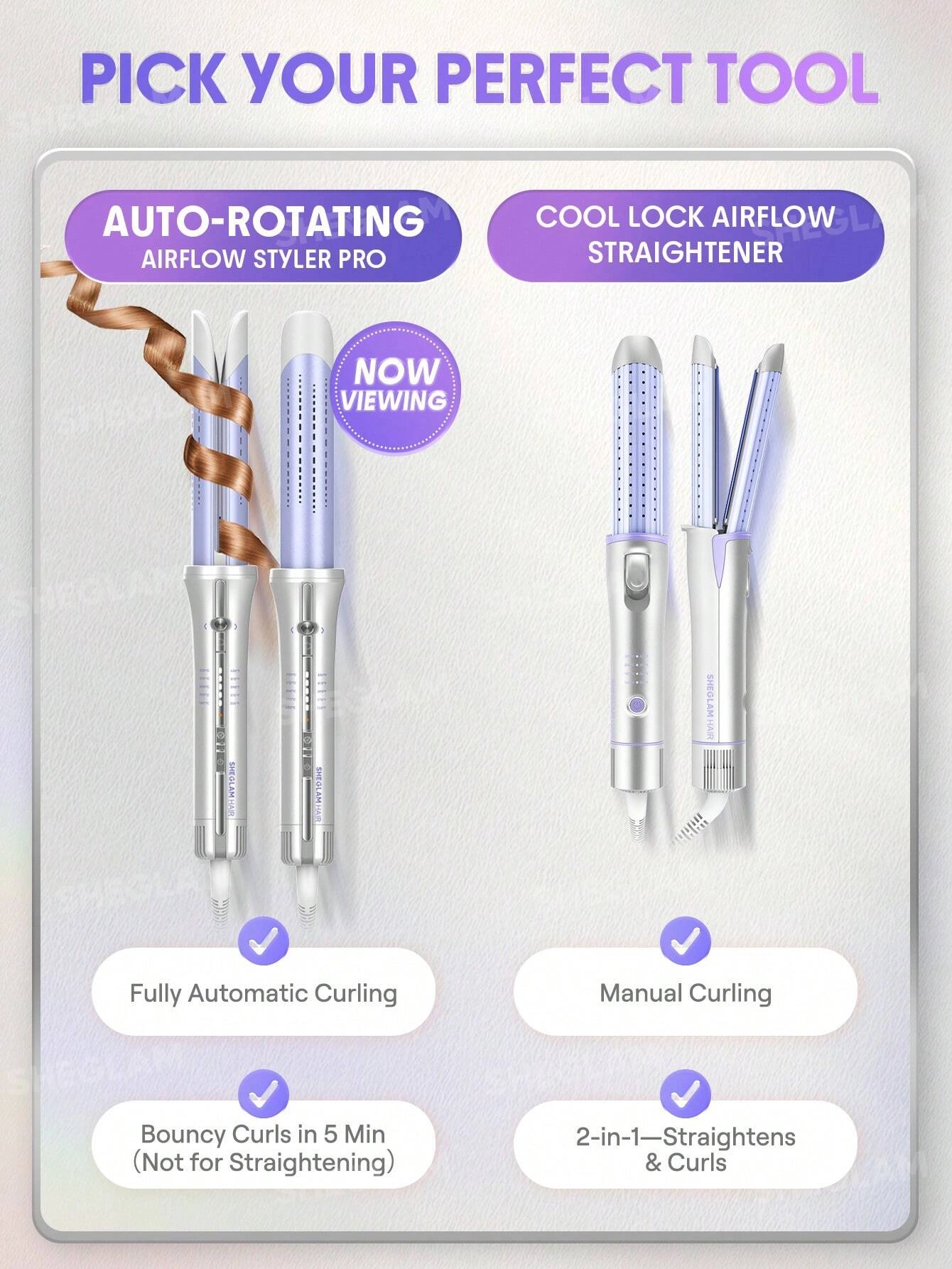 دستگاه فر کننده مو شیگلم مدل SHEGLAM One-Touch Airflow Styler 25mm