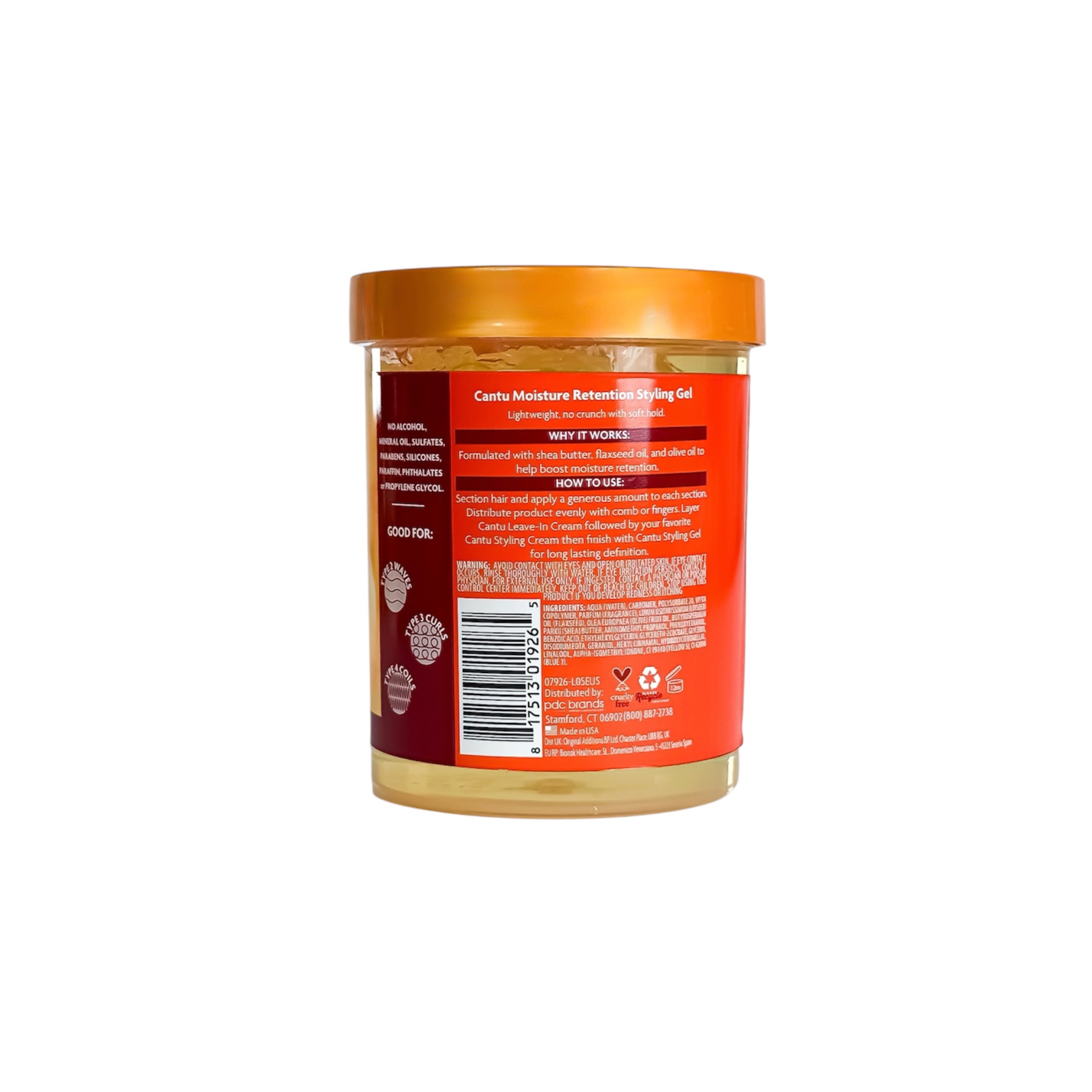 ژل حالت‌دهنده مو کنتو مدل شی باتر حجم 524 گرم Cantu Shea Butter Moisture Retention Styling Gel with Flaxseed & Olive Oil