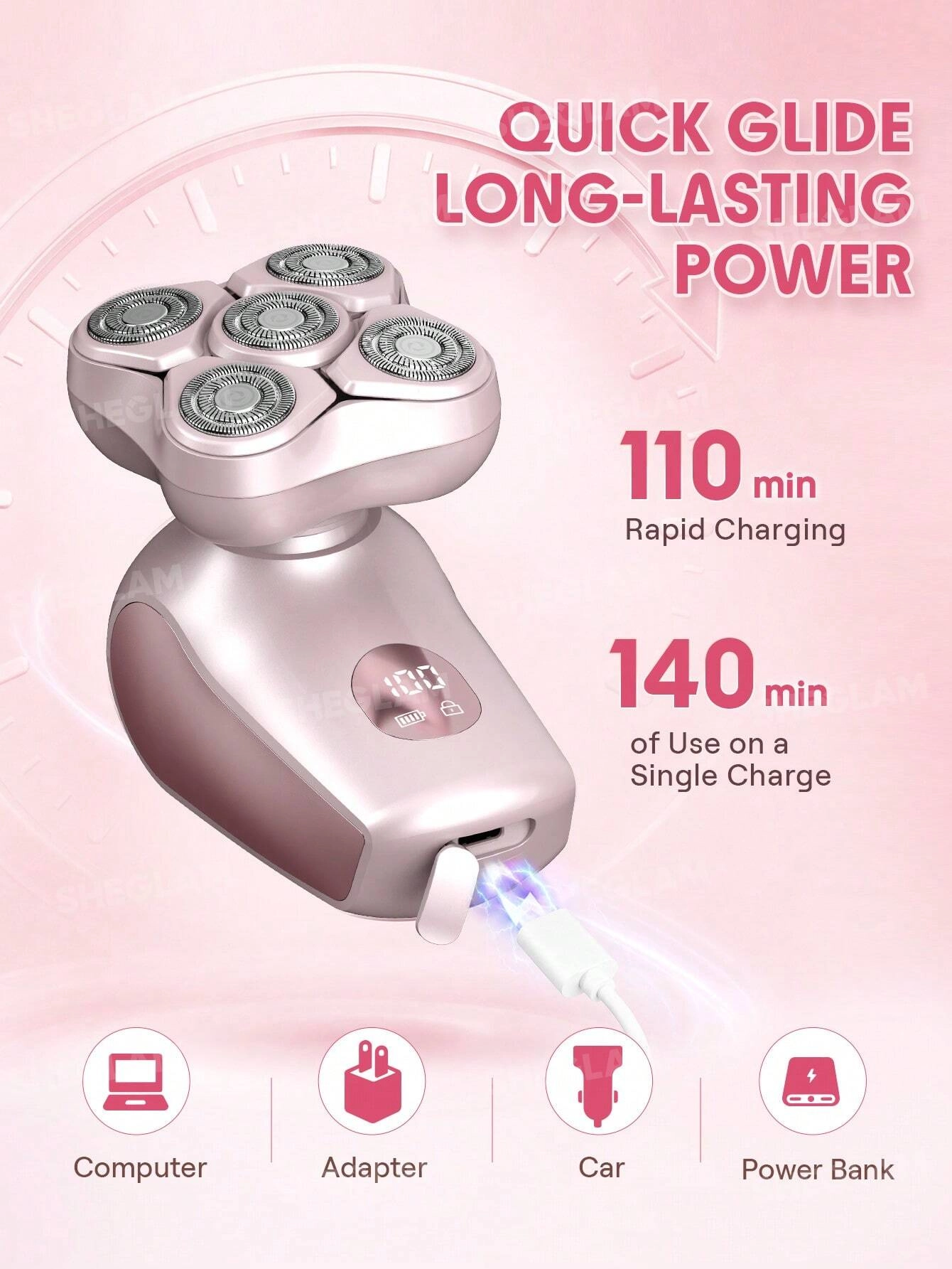 شیور برقی شیگلم مدل SHEGLAM Smooth Moves 5D Flash Electric Shaver