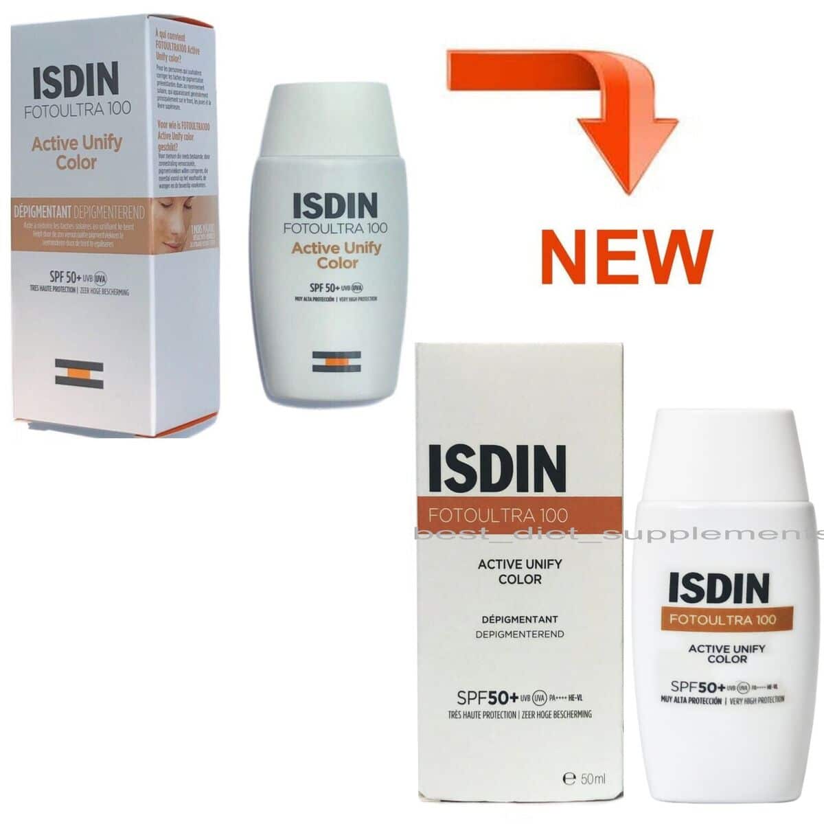 ضد آفتاب اکتیو یونیفای ایزدین رنگی 50 میل Active Unify ضد لک SPF 50